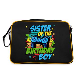 Birthday Sister Time to Level Level Up game - Retro Bag - black/gold - Back