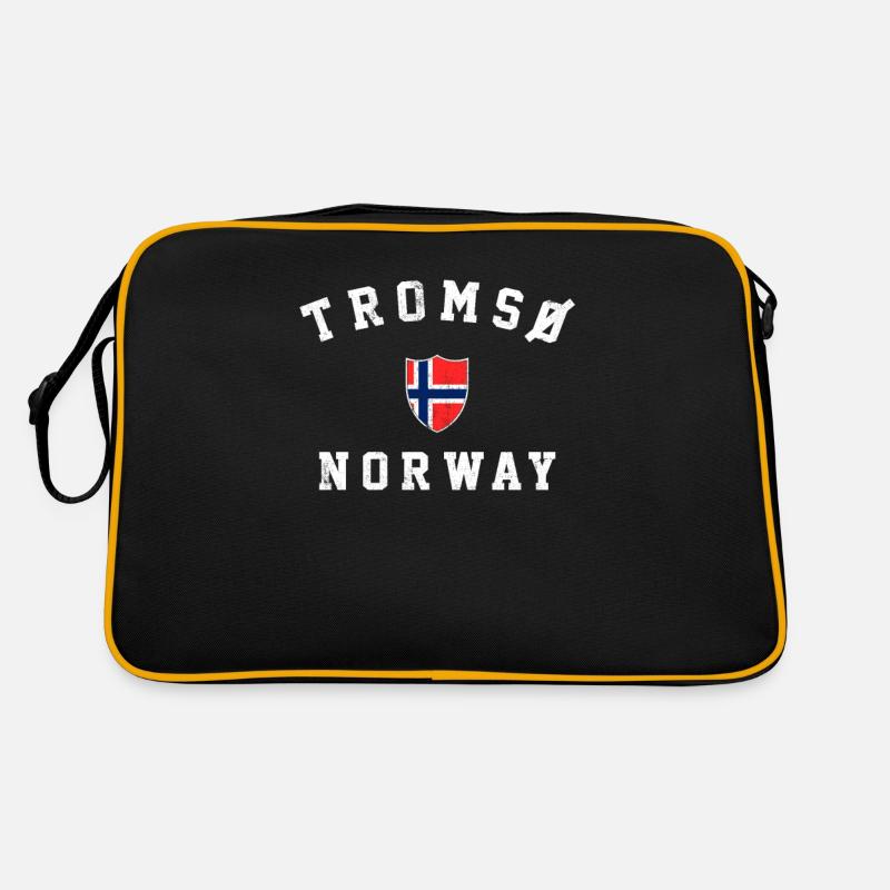 Tromso norway, norwegian - Retro Tasche - Schwarz/Gold