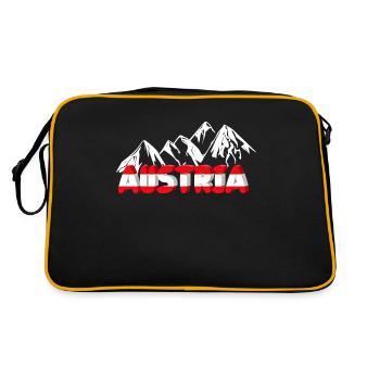 Austria Holiday Adler Alps Mountains Gift - Retro Bag - black/gold - Back