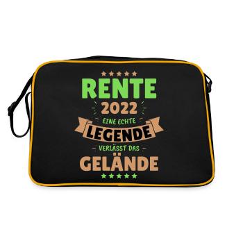 Rente 2022 - EINE LEGENDE VERLÄSST DAS GELÄNDE! - Retro Tasche - Schwarz/Gold - Hinten