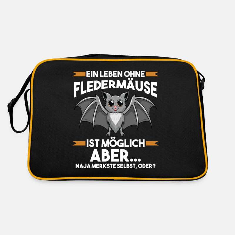 Fledermaus - Retro Tasche - Schwarz/Gold