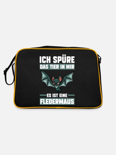 Fledermaus - Retro Tasche - Schwarz/Gold - Hinten