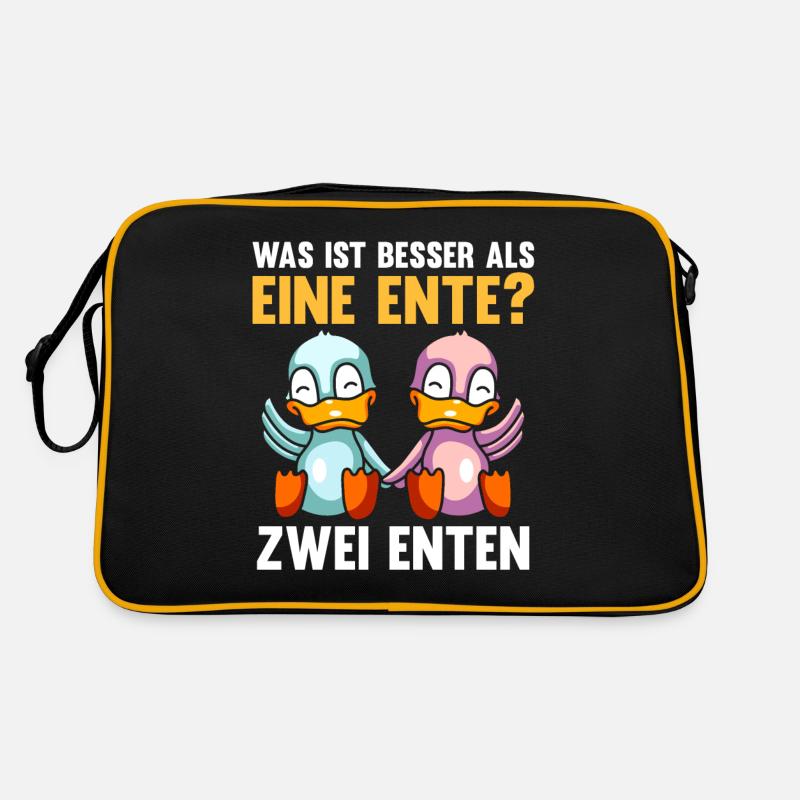 Ente Enten - Retro Tasche - Schwarz/Gold