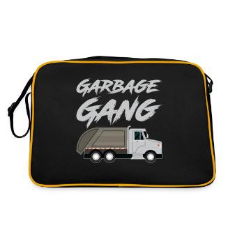 Garbage Truck Garbage Recycling Garbage Collection Garbage Man - Retro Bag - black/gold - Back
