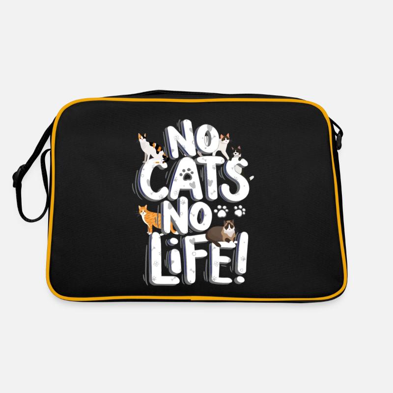 Keine Katzen kein Leben Katzen Valentinstag Retro Tasche