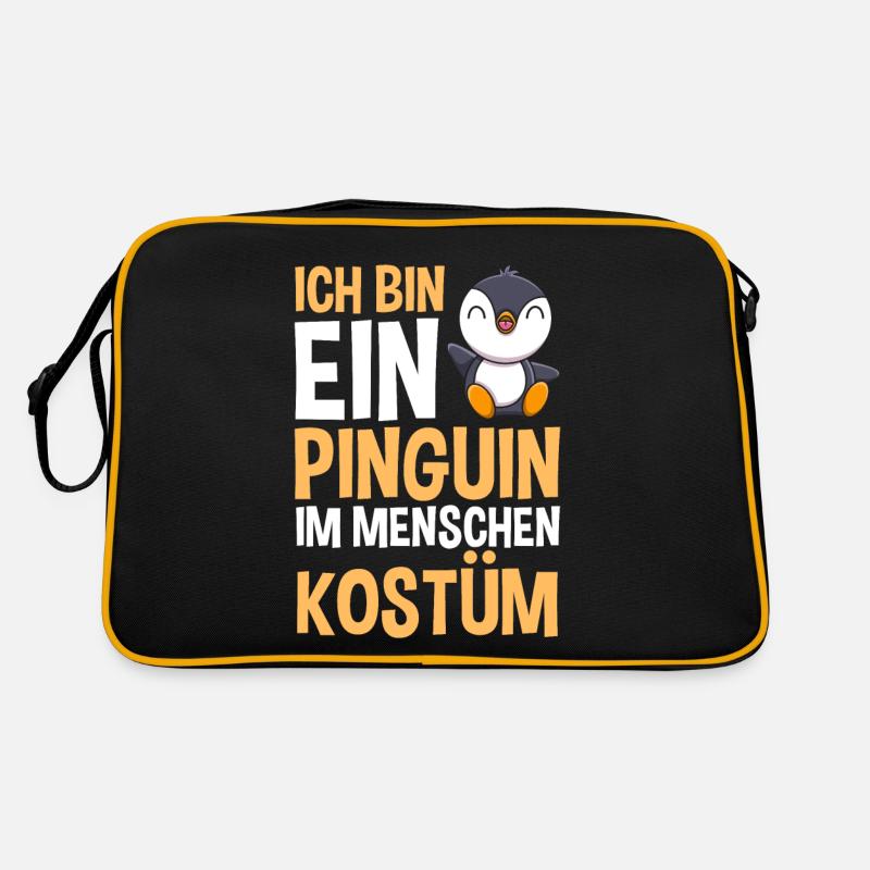 Ich bin ein Pinguin im Menschen Kostüm Retro Tasche