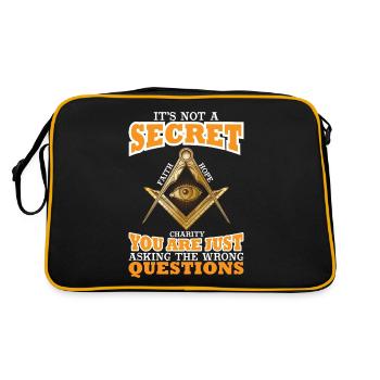 Freemason Illuminati Secret Society Winkelzirkel - Retro Bag - black/gold - Back