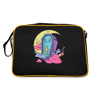 Kawaii Pastellfarben Gothic cute goth Sarg - Retro Tasche - Schwarz/Gold - Hinten