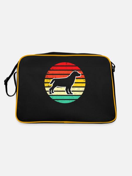 Dog Hund Silhouette Retro - Retro Bag - black/gold - Back
