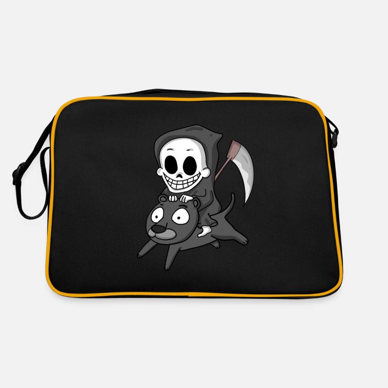 Sensenmann und Schwarzer Panther Retro Tasche