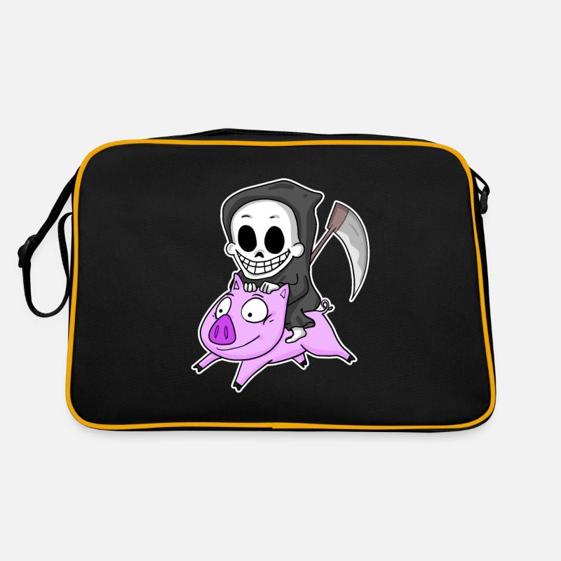 Grim Reaper and Pig Retro Bag