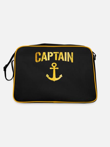Kapitän Captain - Retro Tasche - Schwarz/Gold - Hinten