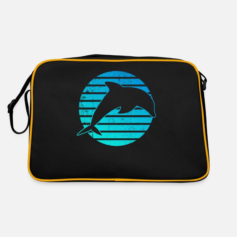 Delfin Wal Logo Retro Tasche