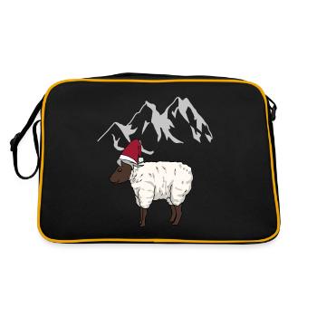 Austria, Alps, Mountains, Mountains, Mutton, Sheep, Alm - Retro Bag - black/gold - Back