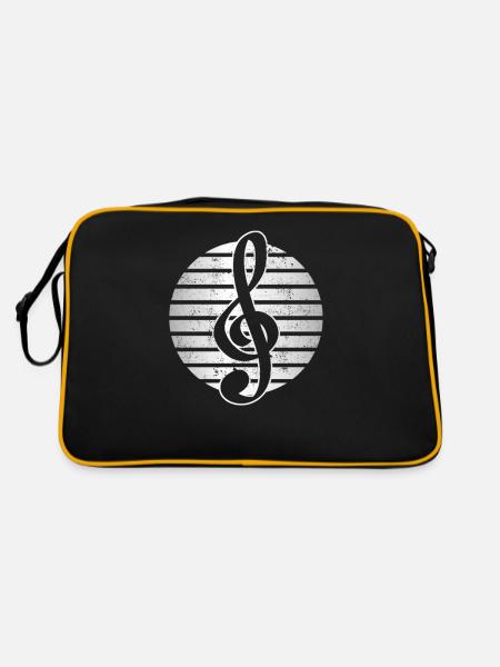 Music Clef - Retro Bag - black/gold - Back