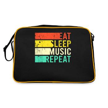 Eating Sleep Music - Retro Bag - black/gold - Back