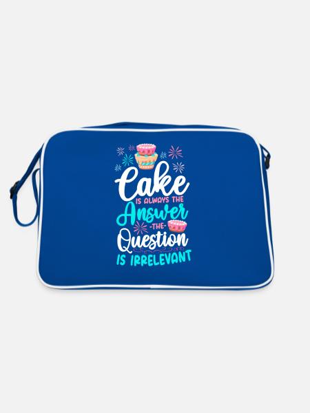 Cuire au four Le gâteau est toujours - Sac Retro - bleu/blanc - Dos