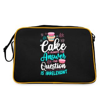 Bake Baking Cake Cake Is Always - Retro Bag - black/gold - Back