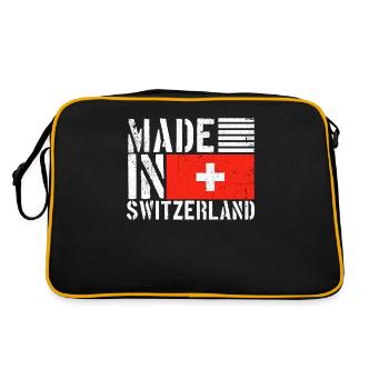 Suisse Swiss Funny Saying - Sac Retro - noir/or - Dos