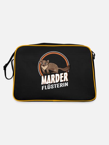 Marder Flüsterin - Retro Tasche - Schwarz/Gold - Hinten