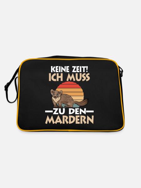 Marder - Retro Tasche - Schwarz/Gold - Hinten