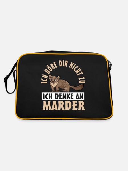 Marder - Retro Tasche - Schwarz/Gold - Hinten