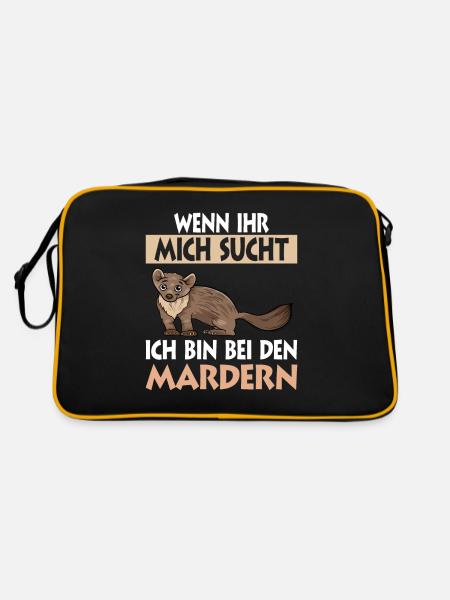 Marder - Retro Tasche - Schwarz/Gold - Hinten