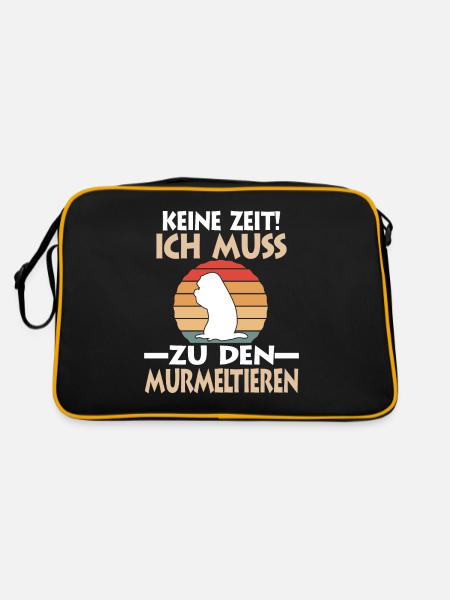 Murmeltier - Retro Tasche - Schwarz/Gold