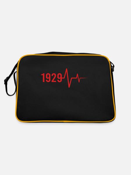 Heartbeat Minimal Birthday Vintage 1929 Line - Retro Bag - black/gold - Back