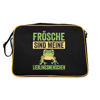 Frösche Frosch - Retro Tasche - Schwarz/Gold - Hinten