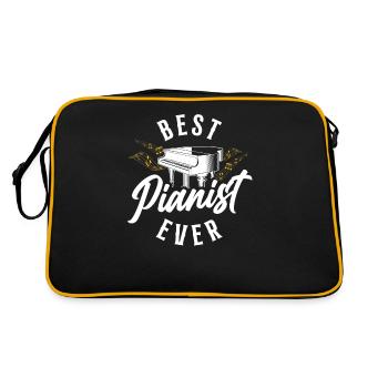 Professeur de piano Pianiste Notes de musique - Sac Retro - noir/or - Dos
