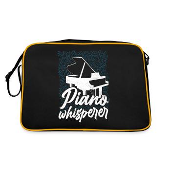 Professeur de piano Pianiste Notes de musique - Sac Retro - noir/or - Dos
