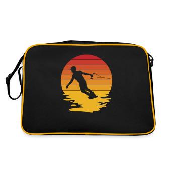 Waterskiing Waterskier Wakeboard Gift - Retro Bag - black/gold - Back
