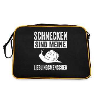 Schnecke Schnecken - Retro Tasche - Schwarz/Gold - Hinten