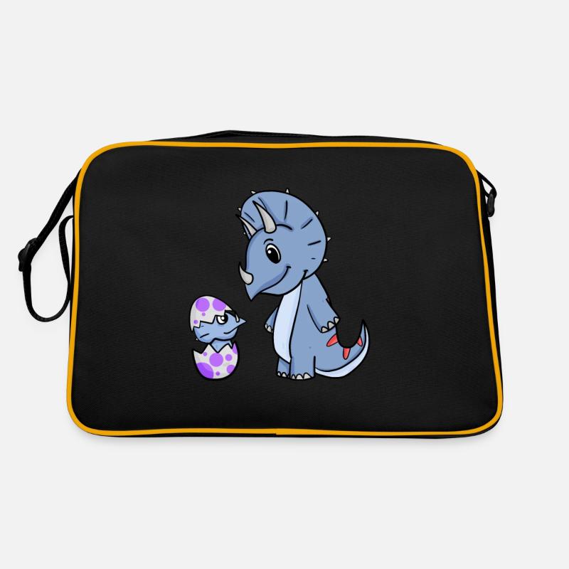 Dinosaurier mit Baby Dinosaurier Retro Tasche