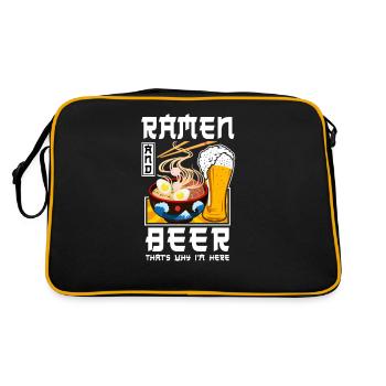 Ramen Noodle Bowl Love Japanese - Retro Bag - black/gold - Back
