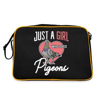 Pigeons voyageurs Juste une fille qui aime les pigeons - Sac Retro - noir/or - Dos