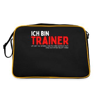 Trainer haben Recht! Lustiges Training Coach Team - Retro Tasche - Schwarz/Gold - Hinten