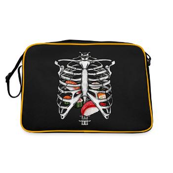 Esthétique japonaise Skeleton Rib Cage Sushi Gesch - Sac Retro - noir/or - Dos