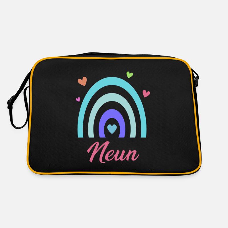 9. Geburtstag Regenbogen Retro Tasche