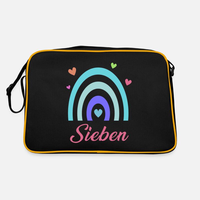7. Geburtstag Regenbogen Retro Tasche
