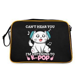 Kpop Kawaii Cat J’écoute de la musique K-pop Ges - Sac Retro - noir/or - Dos