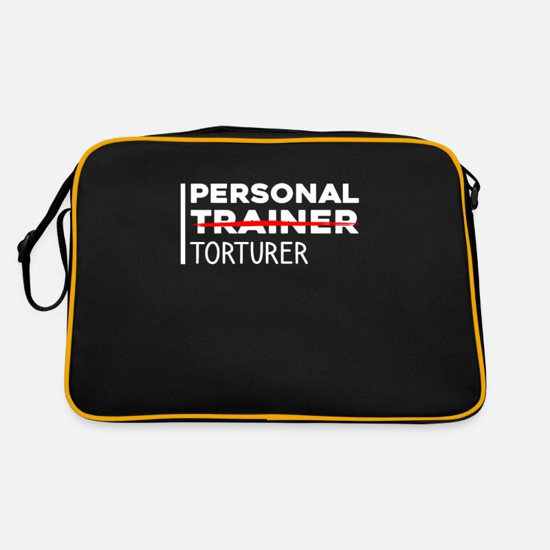 Lustiger Personal Trainer - Retro Tasche - Schwarz/Gold