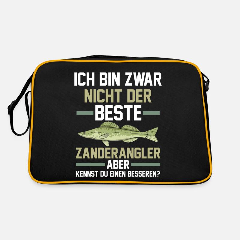 Angeln Angler Zander Retro Tasche