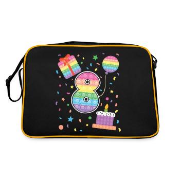 Pop It 8ème anniversaire Fille Garçons Fidget - Sac Retro - noir/or - Dos