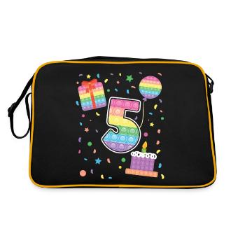 Pop It 5ème anniversaire Fille Garçons Fidget - Sac Retro - noir/or - Dos