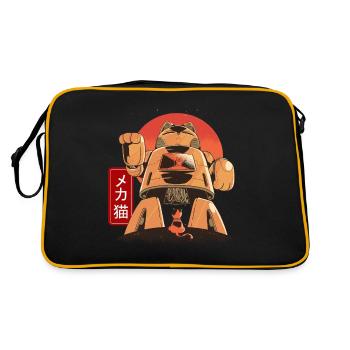 Cat Mech Robot Anime Japanese Mechanical - Retro Bag - black/gold - Back