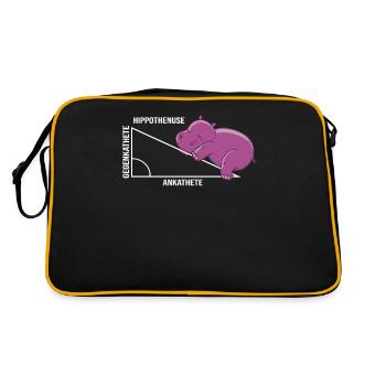 Funny Math Word Game Hippothenuse Hippopotamus - Retro Bag - black/gold - Back