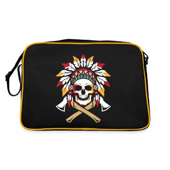 Native American Skull Axe Indigène - Sac Retro - noir/or - Dos