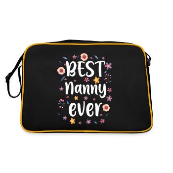 Beste Nanny aller Zeiten - Retro Tasche - Schwarz/Gold - Hinten